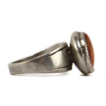Southwest-Style - Fire Opal and Sterling Silver Ring c. 1960s, size 7.75
