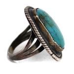 Navajo - Turquoise and Silver Ring c. 1960s, size 5.5
