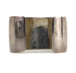 Ferron Joseyesva - Hopi - Sterling Silver Overlay Bracelet with Sunface Kachina Design c. 2000s, size 6.875