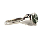 Sam Patania - "Brilliant Trillion Ring" Green Amethyst and Sterling Silver Ring, size 6.5