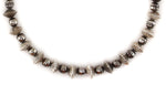 Navajo - Silver Beaded Necklace c. 1950-60s, 25" length