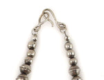 Navajo - Silver Beaded Necklace c. 1950-60s, 25" length