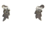 Zuni - Turquoise Petit Point and Silver Post Earrings c. 1930-40s, 0.75" x 0.5"