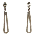 Dishta Family - Zuni - Turquoise Channel Inlay and Silver Dangle Design Post Earrings c. 1950s, 2.125" x 0.375"