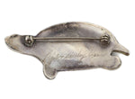 Virgil and Shirley (b. 1936) Benn - Zuni/Hopi - Multi-Stone Channel Inlay and Silver Turtle Pin c. 1950s, 1.25" x 2.5"