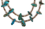 Navajo - 2-Strand Turquoise Nugget, Heishi, and Silver Beaded Necklace c. 1960s, 24" length