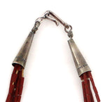 Navajo - 5-Fine-Strand Catlinite and Turquoise Heishi-Style Necklace c. 1970s, 25" length