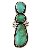 Bernyse Chavez - Navajo - Turquoise and Sterling Silver Ring c. 1990s, size 7.5
