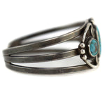 Navajo - Blue Gem Turquoise and Silver Bracelet c. 1940-50s, size 6.25