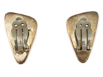 Artie Yellowhorse - Navajo - Spiny Oyster and Sterling Silver Clip-On Earrings c. 1990s, 1.25" x 0.75"