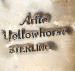 Artie Yellowhorse - Navajo - Spiny Oyster and Sterling Silver Clip-On Earrings c. 1990s, 1.25" x 0.75"