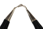 Santo Domingo (Kewa) - 15-Strand Jet Heishi-Style and Silver Necklace c. 1970s, 18" length