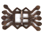 Navajo - Turquoise and Silver Sandcast Belt Buckle c. 1930-40s, 2" x 3"