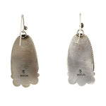 Shawn Endito - Navajo - Contemporary Persian Turquoise and Sterling Silver French Hook Earrings, 1.875" x 0.75"