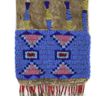 Belknap Northern Plains - Beaded Leather Tobacco Bag with Bird Quills c. 1865, 28.5" x 5.5"