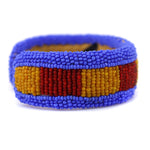 Marcus Amerman - Choctaw - Beaded Leather Bracelet, size 7