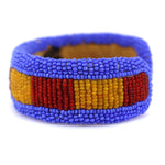 Marcus Amerman - Choctaw - Beaded Leather Bracelet, size 7
