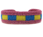 Marcus Amerman - Choctaw - Beaded Leather Bracelet, size 7