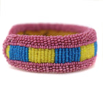 Marcus Amerman - Choctaw - Beaded Leather Bracelet, size 7