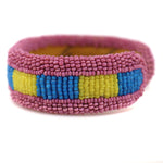 Marcus Amerman - Choctaw - Beaded Leather Bracelet, size 7