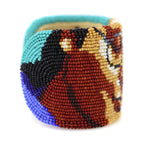 Marcus Amerman - Choctaw - Beaded Leather Bracelet with Sirius and Marcus (Father and Son), size 6.25