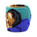 Marcus Amerman - Choctaw - Beaded Leather Bracelet with Sirius and Marcus (Father and Son), size 6.25