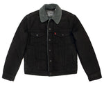 Marcus Amerman - Levi Strauss & Co. Black Denim and Wool Button Up Jacket with Beaded "Santa Fe" Design (Size X-Small)