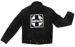 Marcus Amerman - Levi Strauss & Co. Black Denim and Wool Button Up Jacket with Beaded "Santa Fe" Design (Size X-Small)