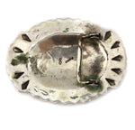 Gertie Ganadonegro - Navajo - Sterling Silver Belt Buckle with Stamped Design c. 1970-80s, 2" x 3"