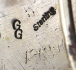 Gertie Ganadonegro - Navajo - Sterling Silver Belt Buckle with Stamped Design c. 1970-80s, 2" x 3"