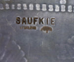 Lawrence Saufkie (1934-2011) - Hopi - Silver Overlay Belt Buckle with Bear Pictorials c. 1970s, 2" x 3.25" (J91963-1123-005)