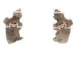 Zuni - Multi-Stone Inlay and Silver Rainbow God Post Earrings c. 1940s, 1.125" x 0.75"