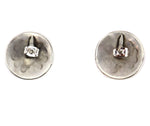 Zuni - Turquoise Petit Point and Silver Shadowbox Post Earrings c. 1930s, 0.75" diameter