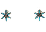 Zuni - Turquoise Needle Point Necklace and Post Earrings Set c. 1950s