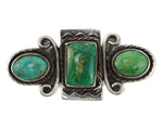 Navajo - Turquoise and Silver Pin c. 1930s, 1" x 1.875"