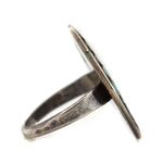Zuni - Turquoise Channel Inlay and Silver Ring c. 1940-50s, size 8