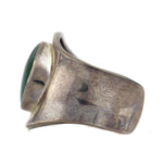 Mexican - Malachite and Sterling Silver Asymmetrical Bracelet c. 1960s, size 6