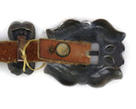 Harry Morgan (1946-2007) - Navajo - Turquoise, Silver, and Leather Concho Belt with Stamped Design c. 1970s, 29" - 32" size waist
