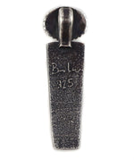 Bruce Lane - Navajo - Contemporary Kingman Turquoise, Diamond, and Sterling Silver Cuttlebone Cast Pendant, 2.375" x 0.625"