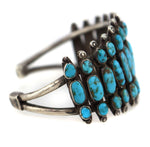 Navajo - Turquoise and Silver 3-Row Bracelet c. 1920-30s, size 7