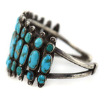 Navajo - Turquoise and Silver 3-Row Bracelet c. 1920-30s, size 7