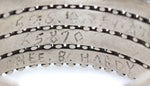 Navajo - Turquoise and Silver 4-Row Bracelet with Stamped Design c. 1930s, size 7