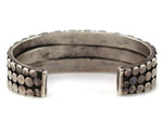 Attributed to C.G. Wallace - Zuni - Turquoise and Silver 3-Row Bracelet c. 1930s, size 6.5