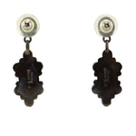Geneva Apachito (b. 1969) - Navajo - Spiny Oyster/Turquoise Cluster and Sterling Silver Dangle Design Post Earrings c. 1990s, 1.75" x 0.625"