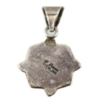 Happy Piasso (b. 1972) - Navajo - Gaspeite and Sterling Silver Pendant with Stamped Design c. 1990s, 1.375" x 0.875"