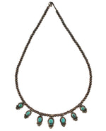 Barbie Joll Monte (b. 1970) - Navajo - Turquoise and Sterling Silver Beaded Necklace c. 1990s, 16.5" length