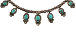 Barbie Joll Monte (b. 1970) - Navajo - Turquoise and Sterling Silver Beaded Necklace c. 1990s, 16.5" length