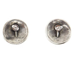 Zuni - Turquoise Channel Inlay and Silver Post Earrings c. 1950s, 0.75" diameter