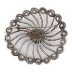 Navajo - Turquoise and Silver Pin c. 1940s, 2" diameter