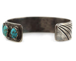 Navajo - Turquoise and Silver Asymmetrical Bracelet c. 1970s, size 6.25